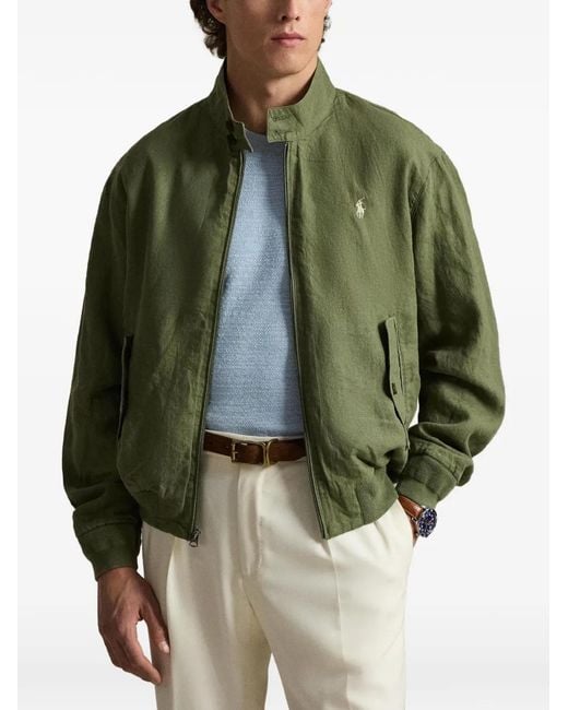 Polo Ralph Lauren Green Linen Short Jacket for men