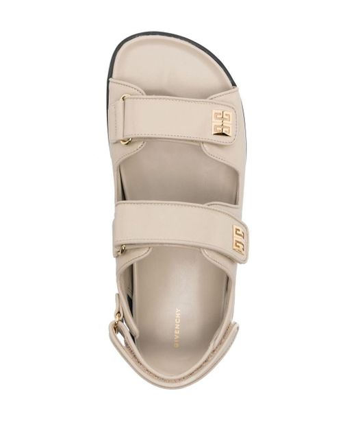 Givenchy White 4g-plaque Leather Sandals