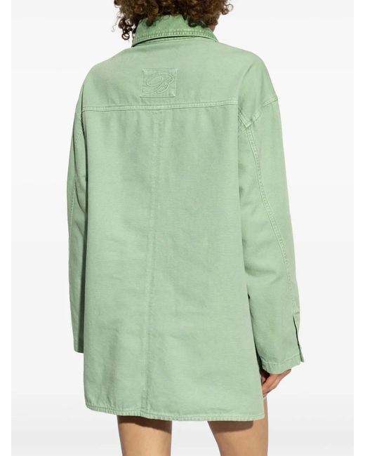 Blumarine Green Patch-Pocket Shirt Jacket