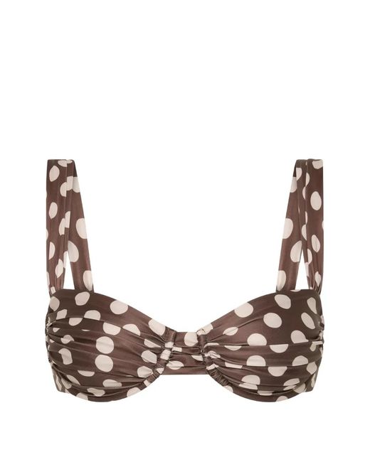 Faithfull The Brand Brown Haut De Bikini Sol À Pois