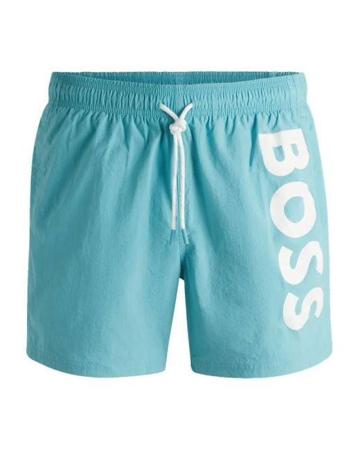 Boss Blue Logo Swim Shorts for men