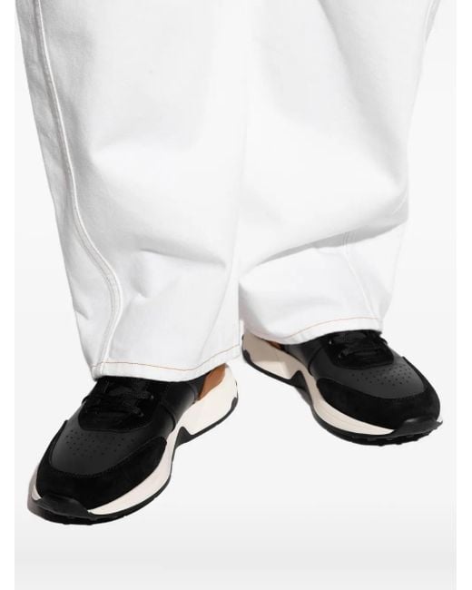 Tod's Black Leather Panelled Sneakers for men