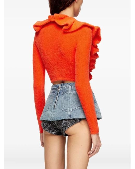 DIESEL ラッフル カーディガン Orange