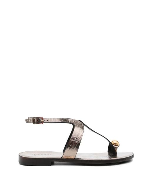 DONNARì Metallic Toe-Srap Sandals