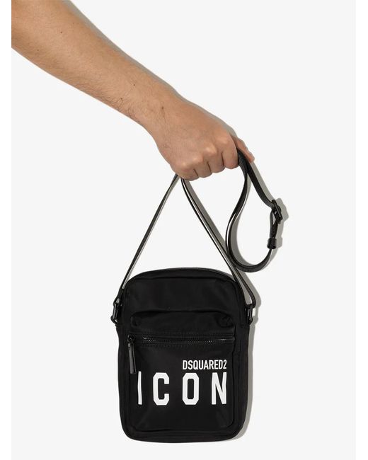 DSquared² Black Icon Crossbody Bag for men
