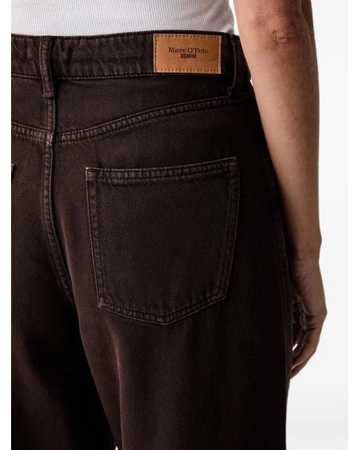 Marc O' Polo Black Drawstring-Waist Wide-Leg Jeans