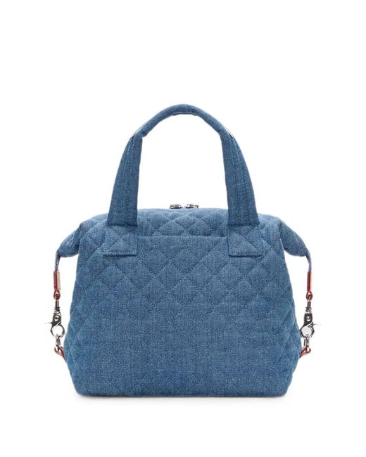 MZ Wallace Blue Small Sutton Deluxe Quilted Tote Bag