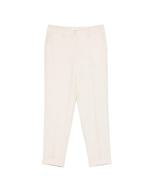 P.A.R.O.S.H. White Cuffed Cropped Trousers