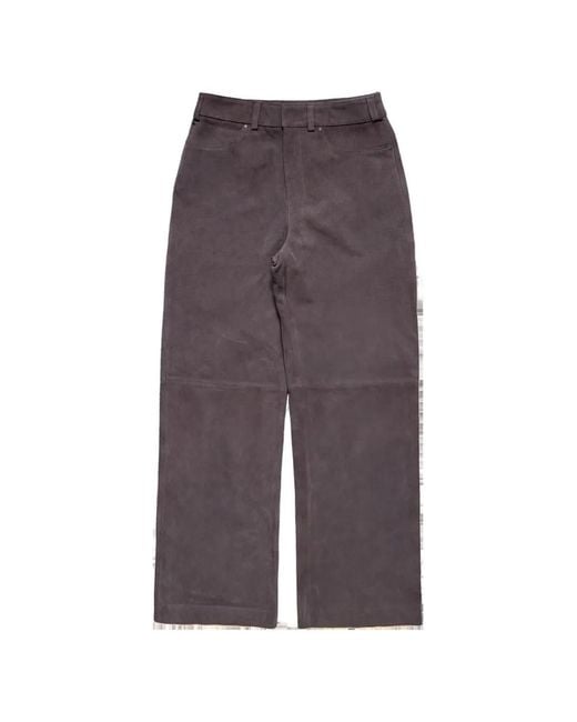 Entire studios Purple Leather Straight-Leg Trousers for men