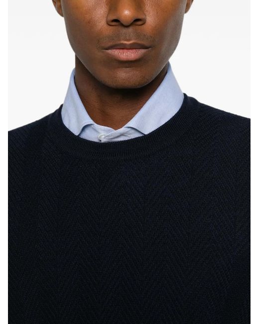 Vengera Schurwollpullover in Blue für Herren