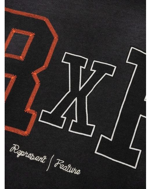 Represent Black Logo-Embroidered Long-Sleeve T-Shirt for men