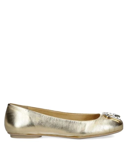 Furla Metallic Leather Ballerina Shoes