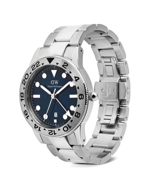 Daniel Wellington Blue Iconic Gmt Brushed Bezel 40Mm Watch for men