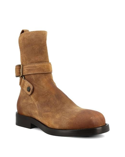 Burberry Brown Buckle Strap Boots