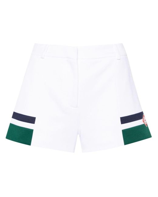 Casablancabrand White Logo-patch Tailored Shorts