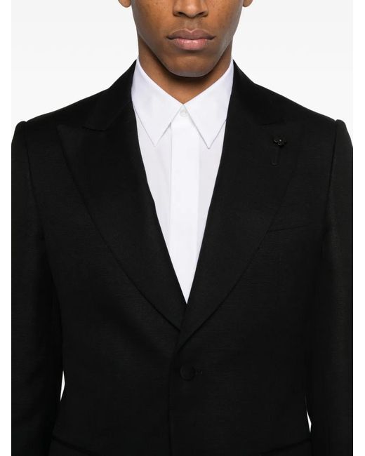 Lardini Black Peaked-Lapel Jacket for men
