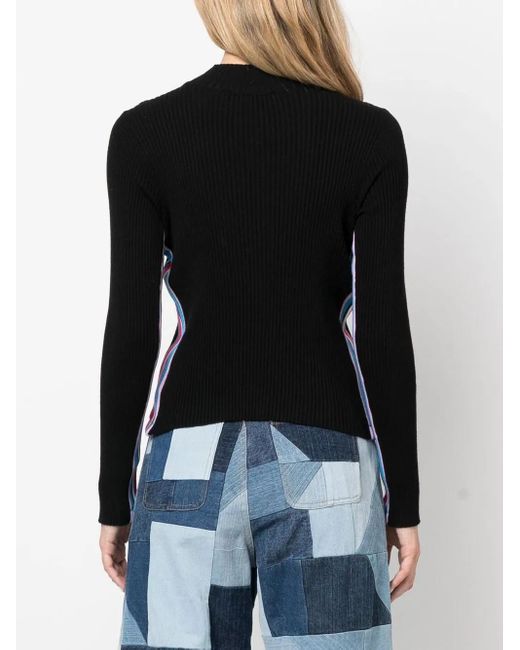 Barrow Black Smiley-Patch Long Sleeve Jumper