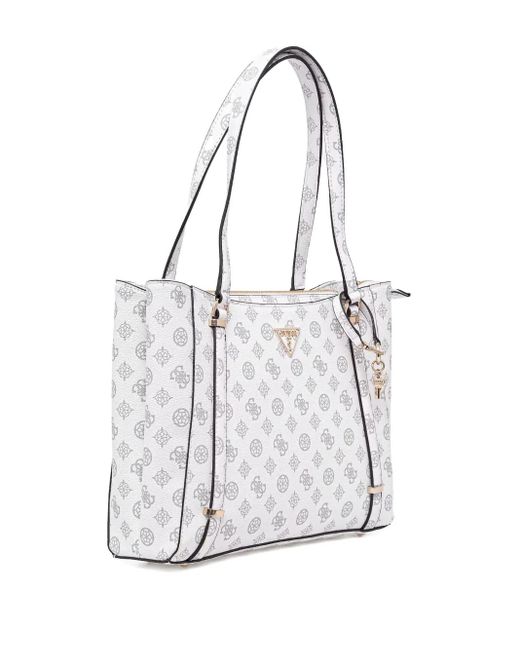 Guess White Monogram Tote Bag