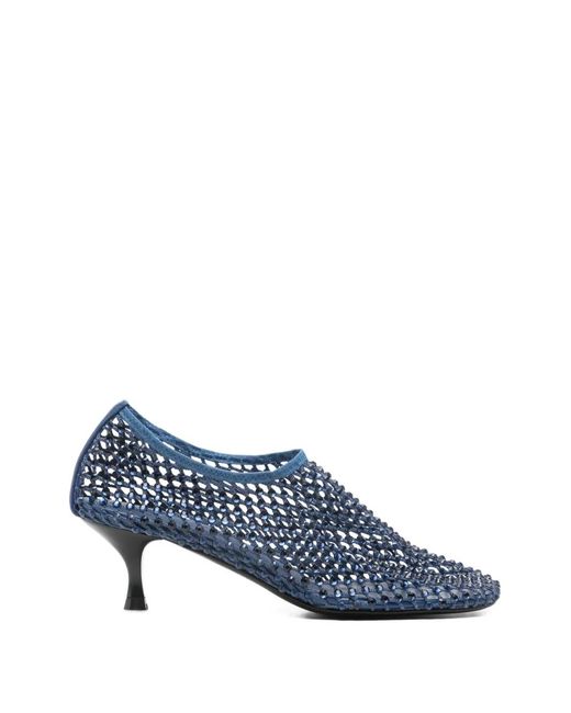 strategia shoes Blue Embellished Woven Pumps