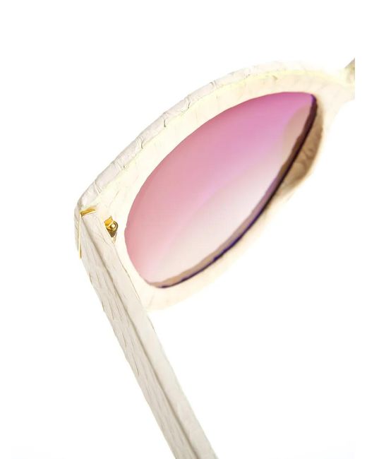 Linda Farrow Pink Snake Skin Sunglasses