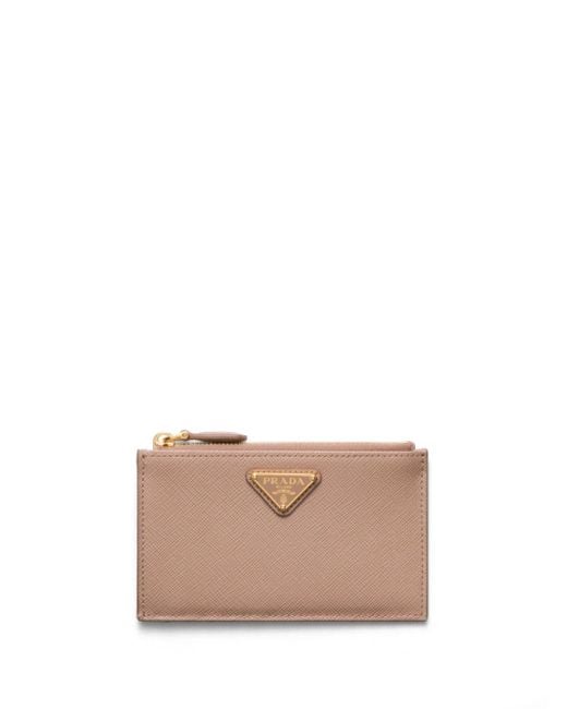 Prada Pink Saffiano-Leather Card Holder