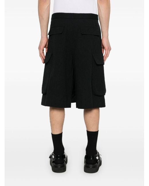 Pantalones cortos con parche del logo Versace de hombre de color Black