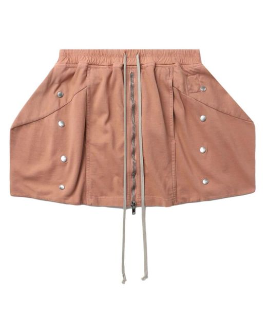 Rick Owens Pink Stud-embellished Cotton Miniskirt