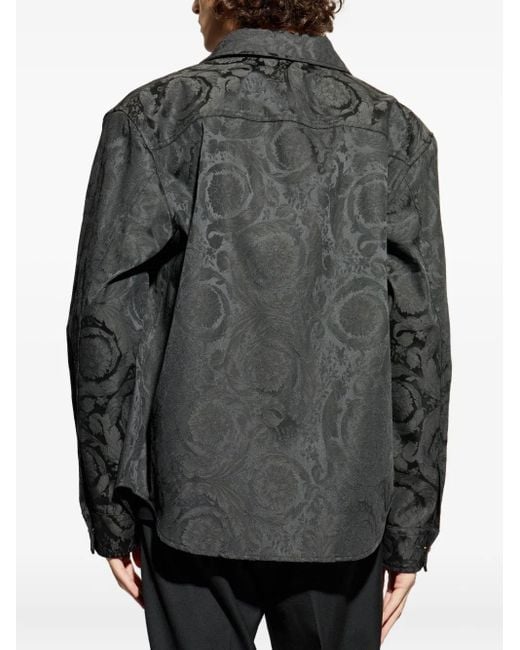 メンズ Versace バロッコプリント オーバーシャツ Gray