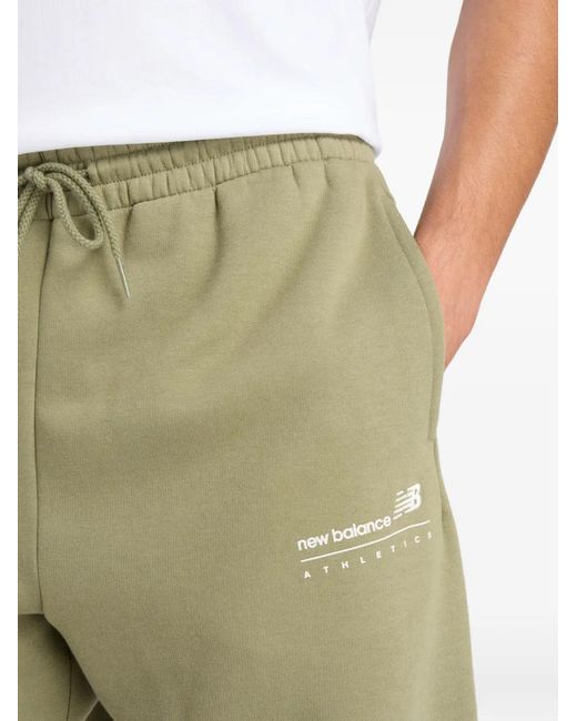 New Balance Green Logo-Detail Joggers for men