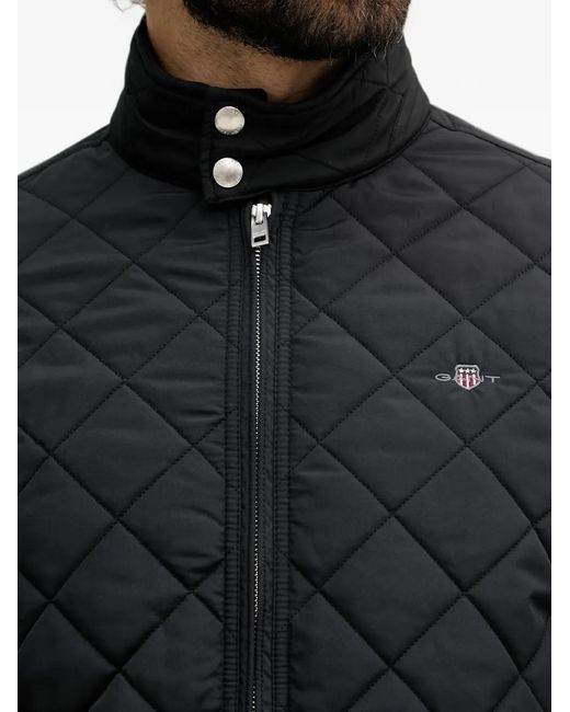 Gant Black Quilted High-Neck Jacket for men