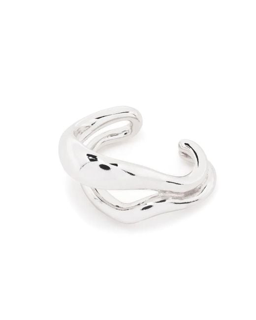Pendiente Earcuff River Maria Black de color White