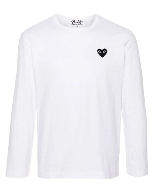 COMME DES GARÇONS PLAY T-Shirt Met Hartpatch in het White