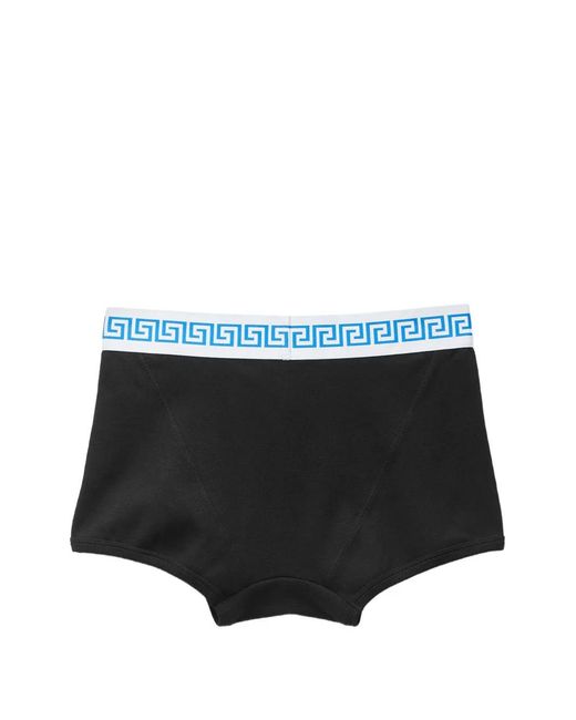Versace Black Ribbed Cotton-Jersey Trunks for men