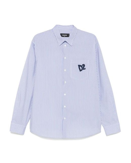 DSquared² Blue Oversized Shirt