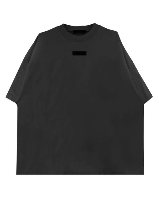Fear Of God Black Logo-Appliqué Cotton T-Shirt for men