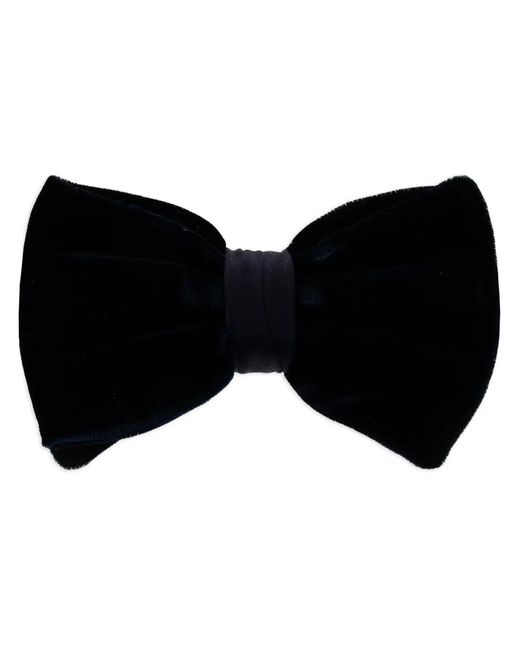 Giorgio Armani Black Hook-Fastening Velvet Bow Tie for men