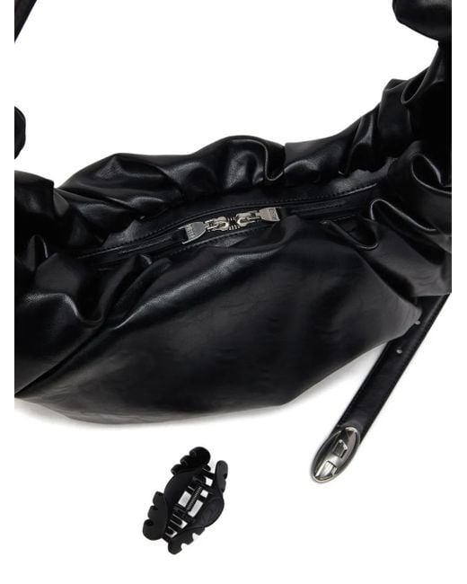 DIESEL Black Große Grab-D Schultertasche
