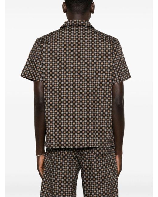 A.P.C. Black Lloyd Geometric-pattern Shirt for men