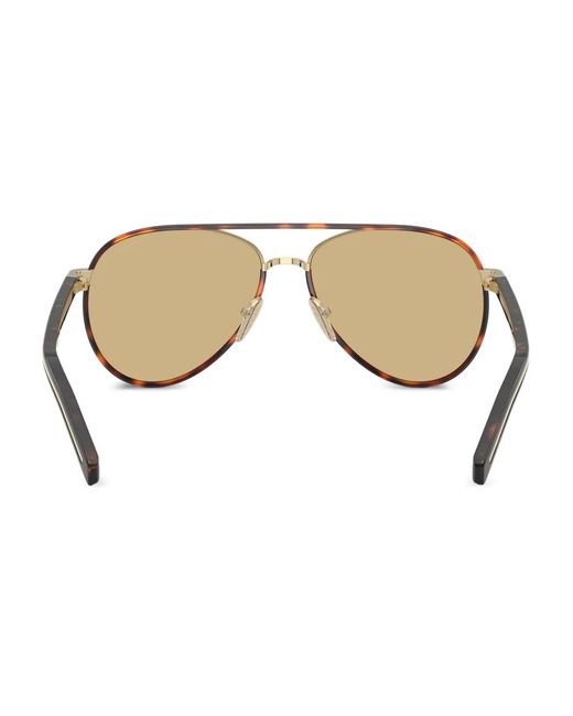 Prada Natural Pilot-Frame Tortoiseshell Sunglasses