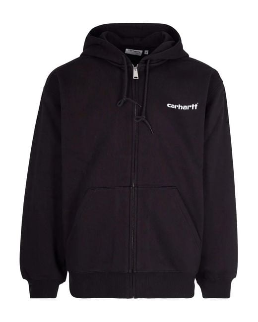 Carhartt Blue Archive Lines Logo-Print Hoodie