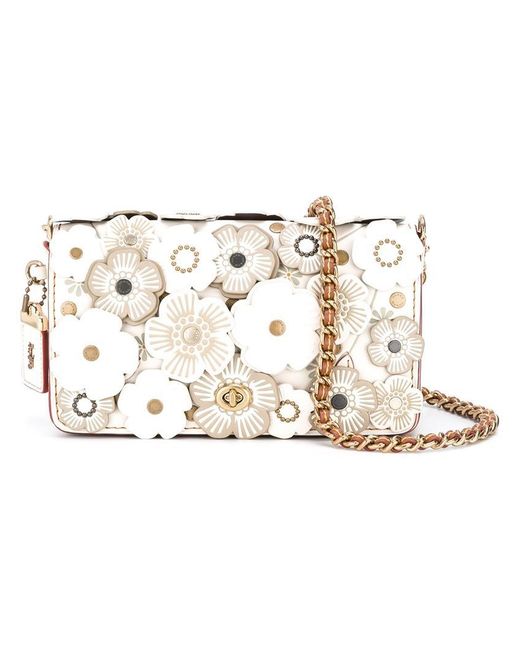 COACH White Floral Bag, Luxury, Bags & Wallets on Carousell