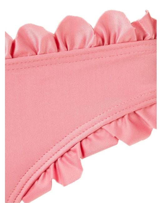 Amir Slama Pink Ruffled-Trim Bikini