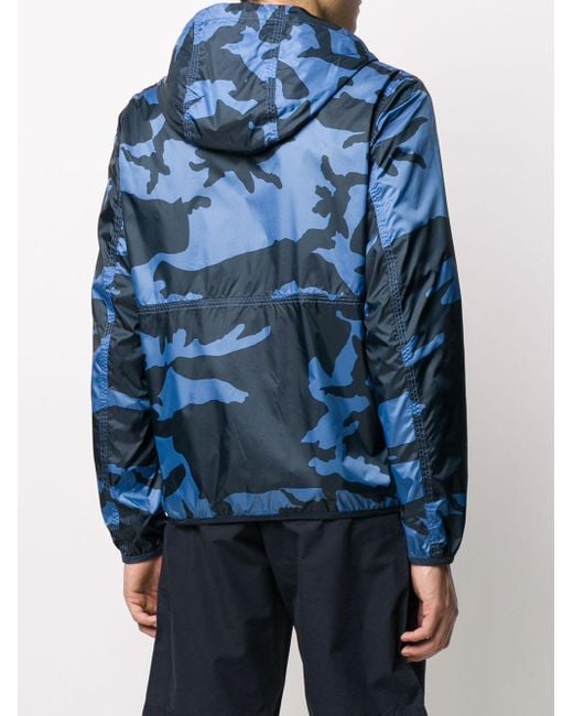 Woolrich Men s Southbay Blue Camo Windbreaker for Men Lyst Canada