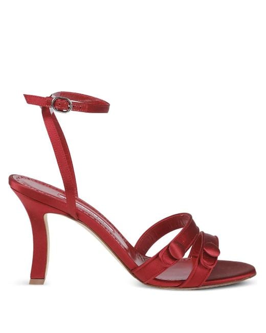 Manolo Blahnik Red 90Mm Neusita Sandals