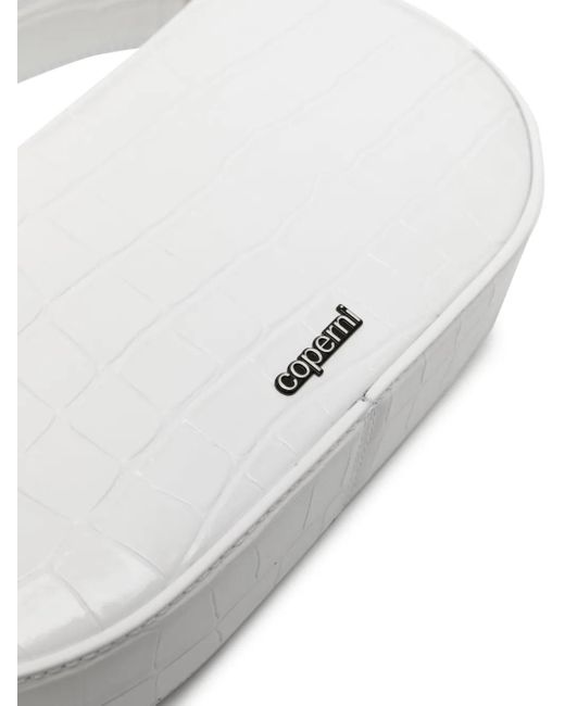 Coperni White Swipe Sound Mini Crocodile Effect Handbag