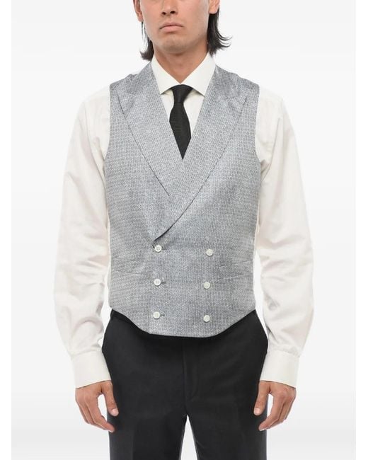 Corneliani Gray Double-Breasted Waistcoat for men
