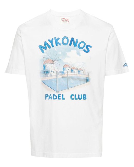 Mc2 Saint Barth T-Shirt mit Mykonos Padel Club-Print in Blue für Herren