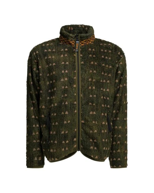 Kapital Green Patterned Zip Jacket for men