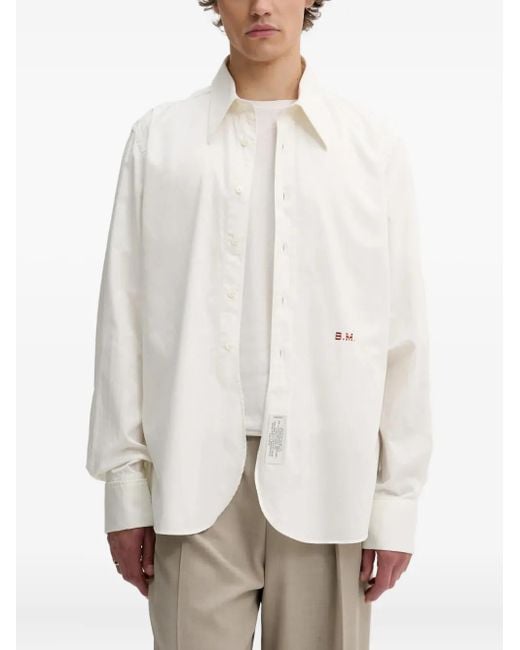 Bluemarble White Logo-Embroidered Shirt for men