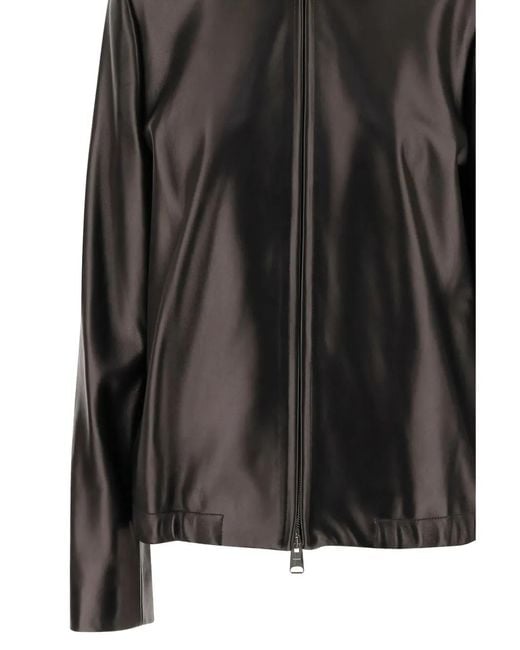 Khaite Black Jackson Zip-Up Leather Jacket